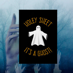 Póster Funny Halloween Fiesta Poster - Holey Sheet Ghost