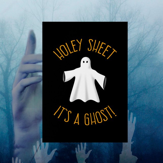 Póster Funny Halloween Fiesta Poster - Holey Sheet Ghost (Subido por el creador)
