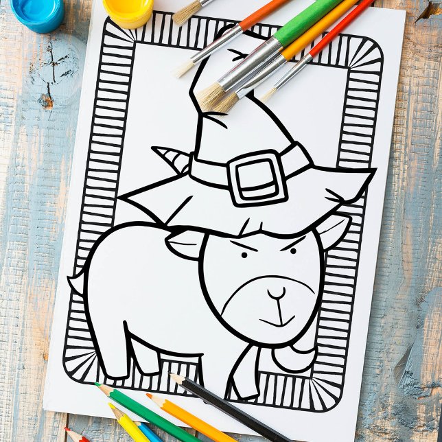 Póster Funny Halloween Goat Coloring Page (Subido por el creador)
