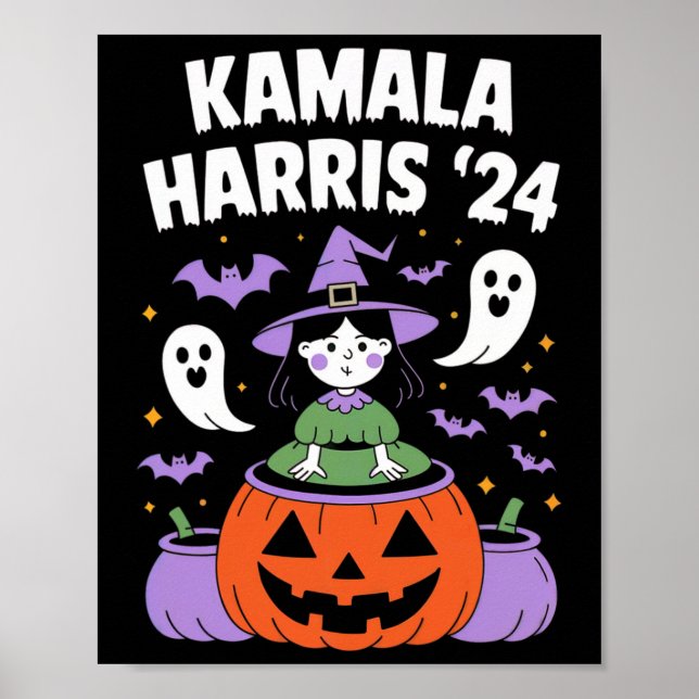 Póster Funny Halloween Kamala Harris Pumpkin 2024 (Frente)