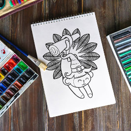 Póster Funny Halloween Monkey Coling Page