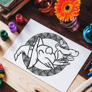 Póster Funny Halloween Parrot Colrot Page