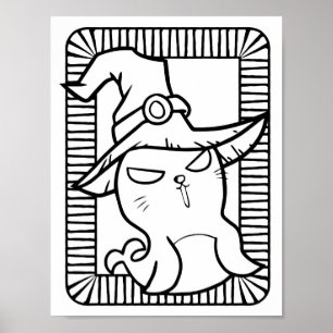 Póster Funny Halloween Seals Coloring Page