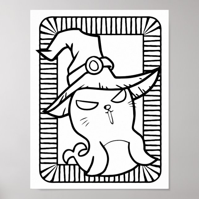 Póster Funny Halloween Seals Coloring Page (Frente)