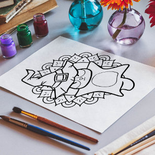 Póster Funny Halloween Sugar Glider Colour Page