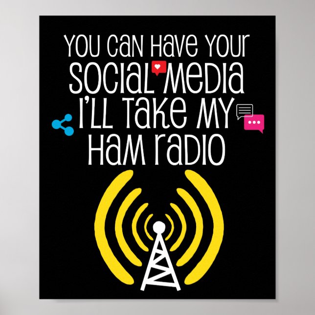 Póster Funny Ham Radio Operator CB Radio Amateur Gift (Frente)
