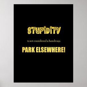 Póster Funny Handicap Parking Chiste