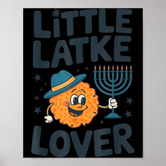 Póster Funny Hanukkah Little Latke Jewish Family Kids Mat (Frente)