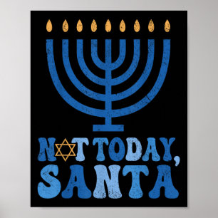 Póster Funny Hanukkah No Hoy Santa Menorah Chanukah Je