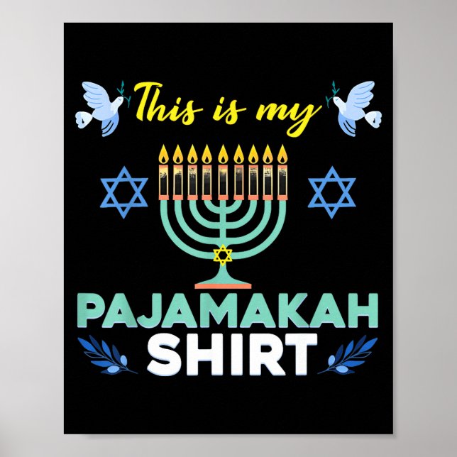 Póster Funny Hanukkah Pajama Shirt This Is My Pajamakah G (Frente)