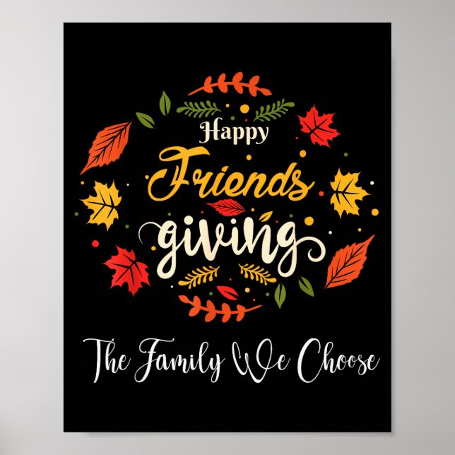 Póster Funny Happy Friendsgiving Turkey Friends Giving  (Frente)