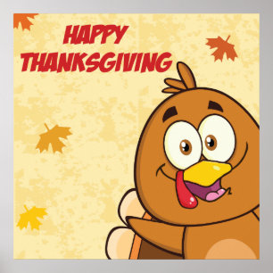 Póster Funny Happy Thanksgiving