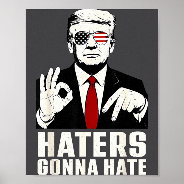 Póster Funny Haters Gonna Hate 6 7 President 67 Trump Six (Frente)