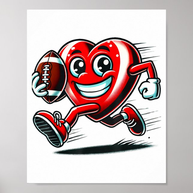 Póster Funny Heart American Football Valentine Srts Women (Frente)