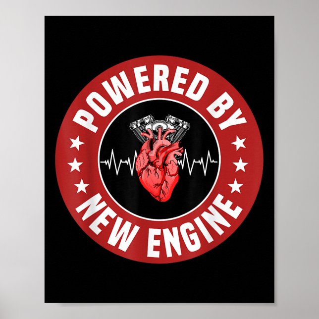 Póster Funny Heart Transplant Survivor Quote Living Heart (Frente)