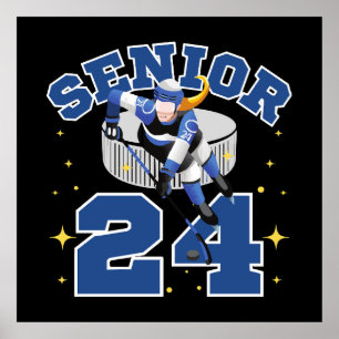 Póster Funny Hockey sobre Hielo Senior 2024