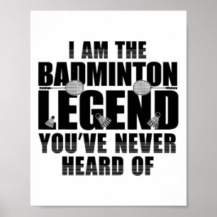Póster Funny Hombres Camisas Badminton Jugador de Badmint