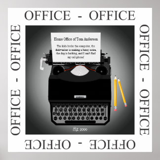 Póster Funny Home Office Work From Home Poster