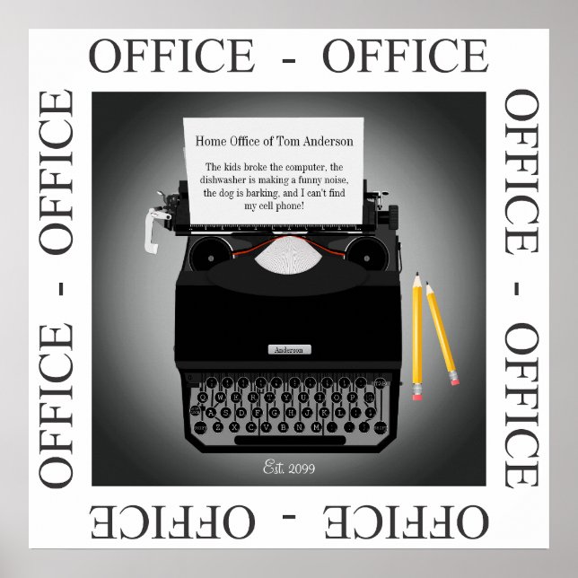 Póster Funny Home Office Work From Home Poster (Frente)