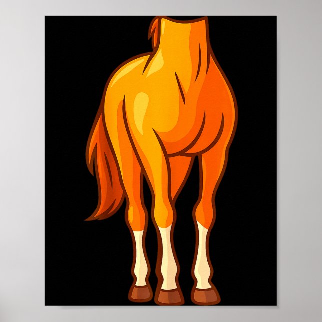 Póster Funny Horse Body Costume Optical Illusion Gift Men (Frente)