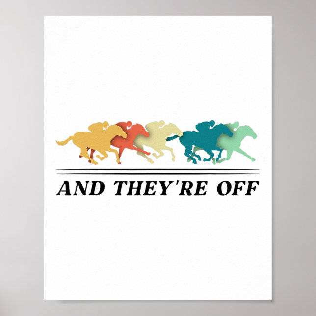 Póster Funny Horse Carreras Jockey Racer Der6 (Frente)