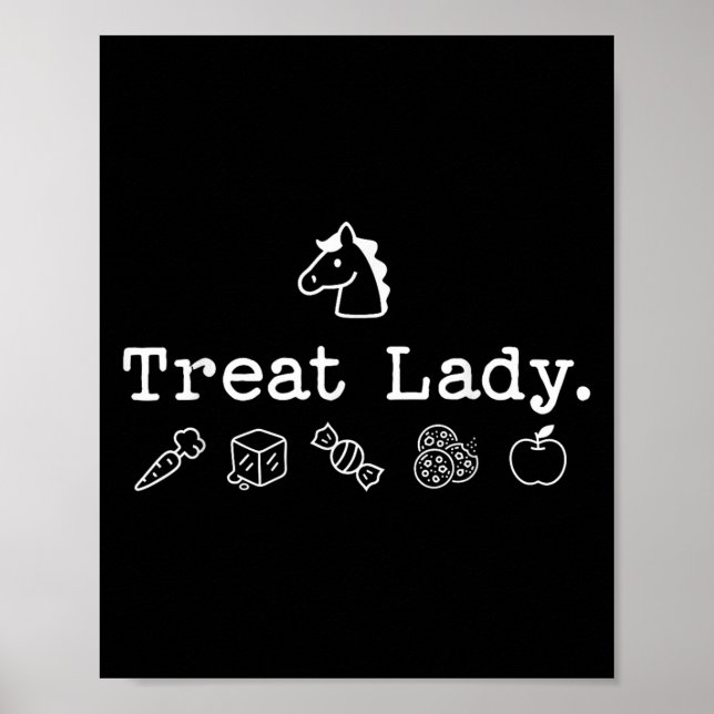 Póster Funny Horse Treat Lady - Horse Mom Equestrian Hors (Frente)