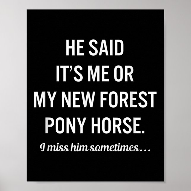 Póster Funny Horses My New Forest Ny Horse Quote Lover  (Frente)