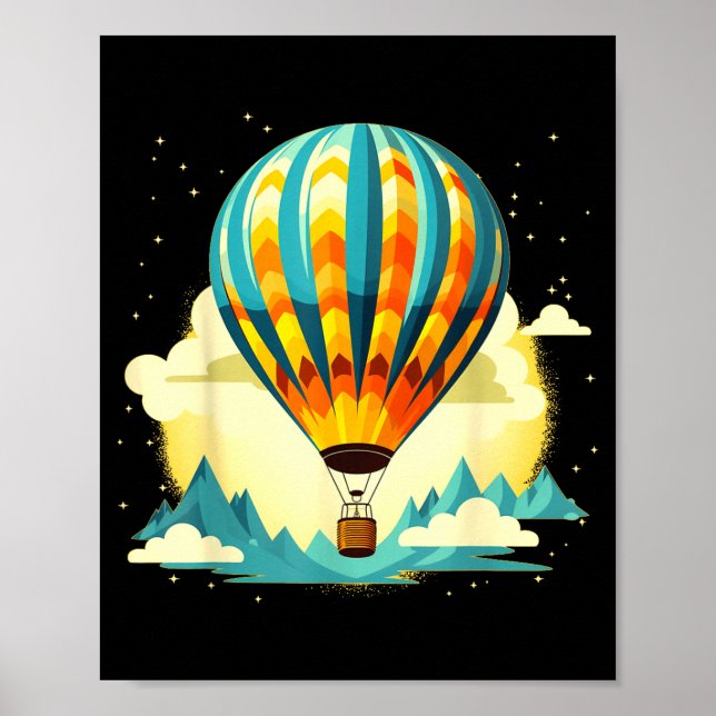 Póster Funny Hot Air Balloon For New Adventures Lovers  (Frente)