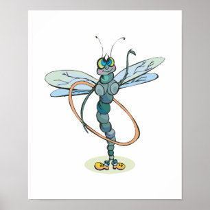 Póster funny hula hoop dragonfly