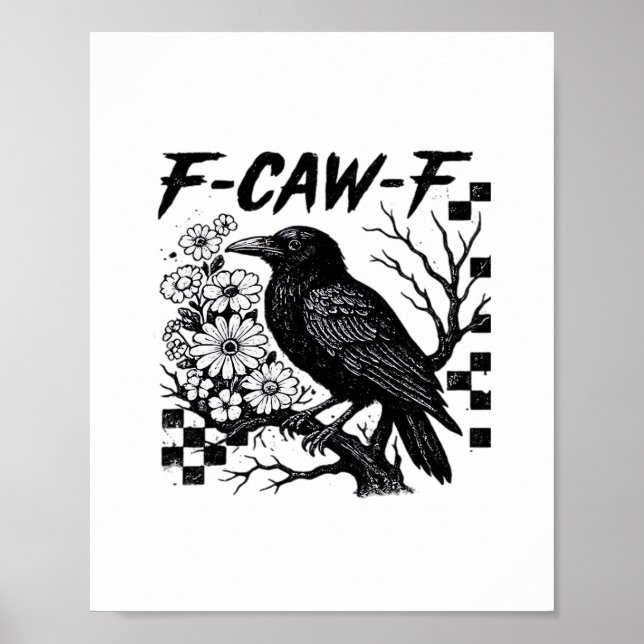 Póster Funny Humor Crow Gothic F-Caw-F Essential (Frente)