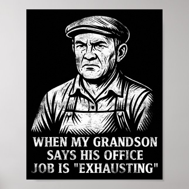 Póster Funny Humor Grandpa Gift Father's Day Grandfather  (Frente)