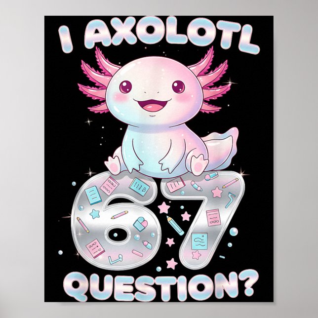 Póster Funny I Axolotl 67 Questions Six Seven Axolotl Boy (Frente)
