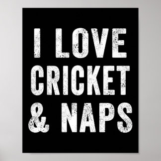 Póster Funny I Love Cricket And Naps Bearded Cricket Dad 