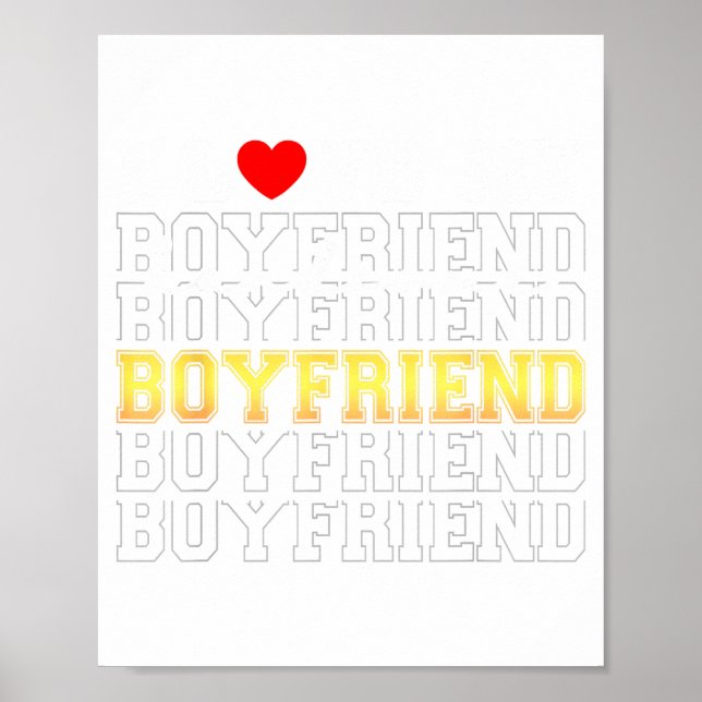 Póster Funny I Love My Handsome Boyfriend Valentine  (Frente)