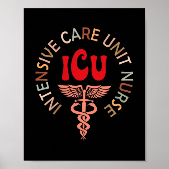 Póster Funny Icu Nurse Intensive Care Unit Nurse Emergenc (Frente)