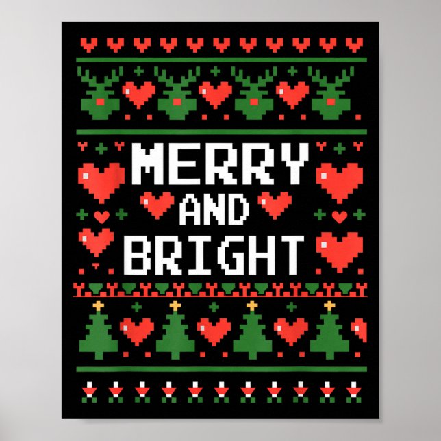 Póster Funny I'm Trying To Feel Merry Xmas Bright Matchin (Frente)