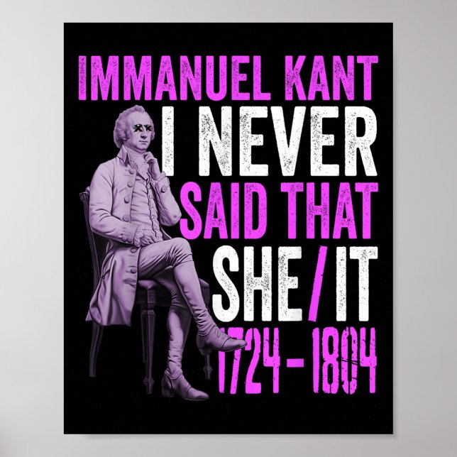 Póster Funny Immanuel Kant Cita Filosofía Lover Graduate (Frente)