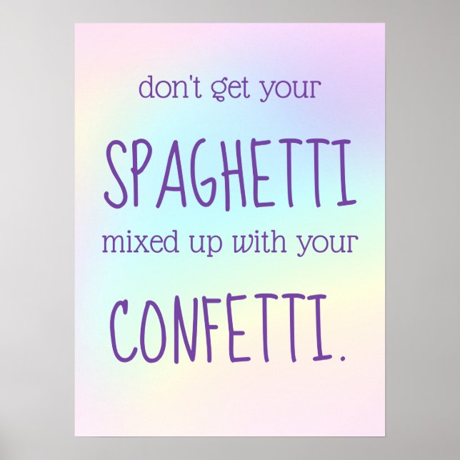 Póster Funny Inspirando a Spaghetti Confetti Poster (Frente)