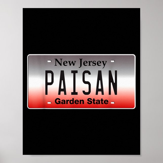 Póster Funny Italian American Flag Paisan Nj New Jersey C (Frente)