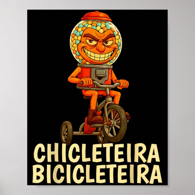 Póster Funny Italian Brainrot Kids Meme Chicleteira Bicic (Frente)