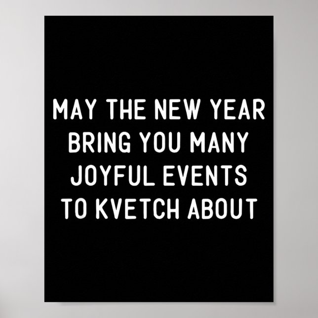 Póster Funny Jewish New Year Rosh Hashh Yiddish Quote Say (Frente)