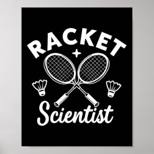 Póster Funny Jugadores de Dminton raquetean a científico