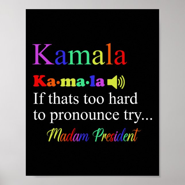 Póster Funny Kamala Harris 2024 Señora Presidenta Harris (Frente)