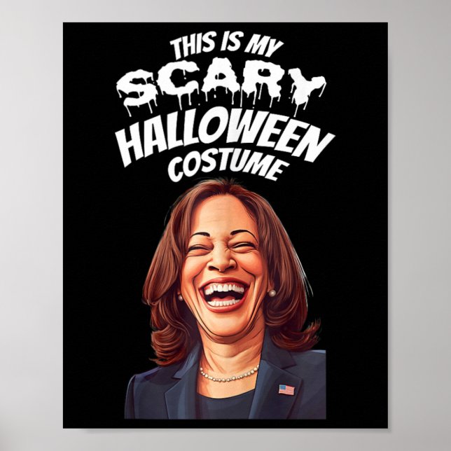 Póster Funny Kamala Harris Scary Halloween Gag President (Frente)