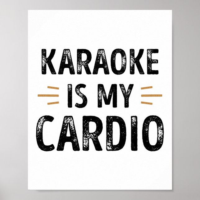 Póster Funny Karaoke es mi Cardio - cantar regalo (Frente)