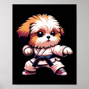 Póster Funny Karate Bolonka Humor de perro Artes Marciale