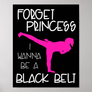 Póster Funny Karate Chica de la camiseta Black Belt Marti