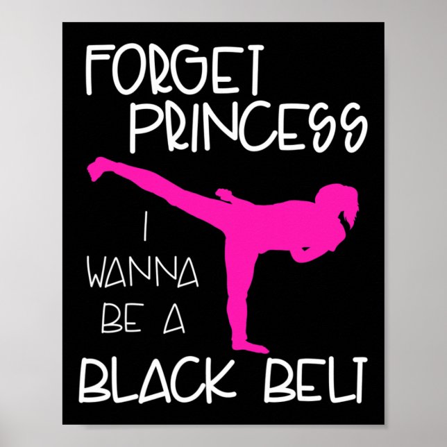 Póster Funny Karate Chica de la camiseta Black Belt Marti (Frente)