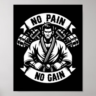 Póster Funny Karate Cita Que No Hay Dolor Ni Ganancia Gra