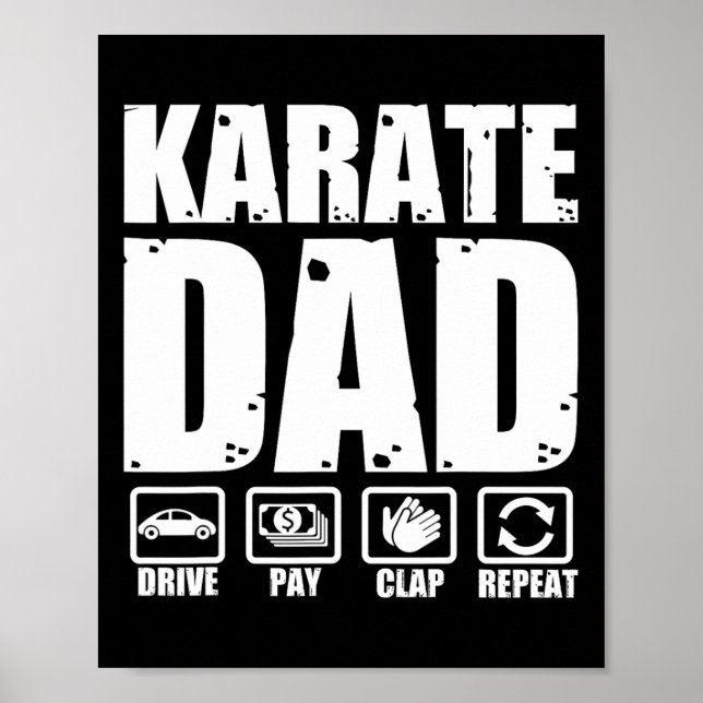 Póster Funny Karate Dad Artes Marciales Padre Humores Pad (Frente)